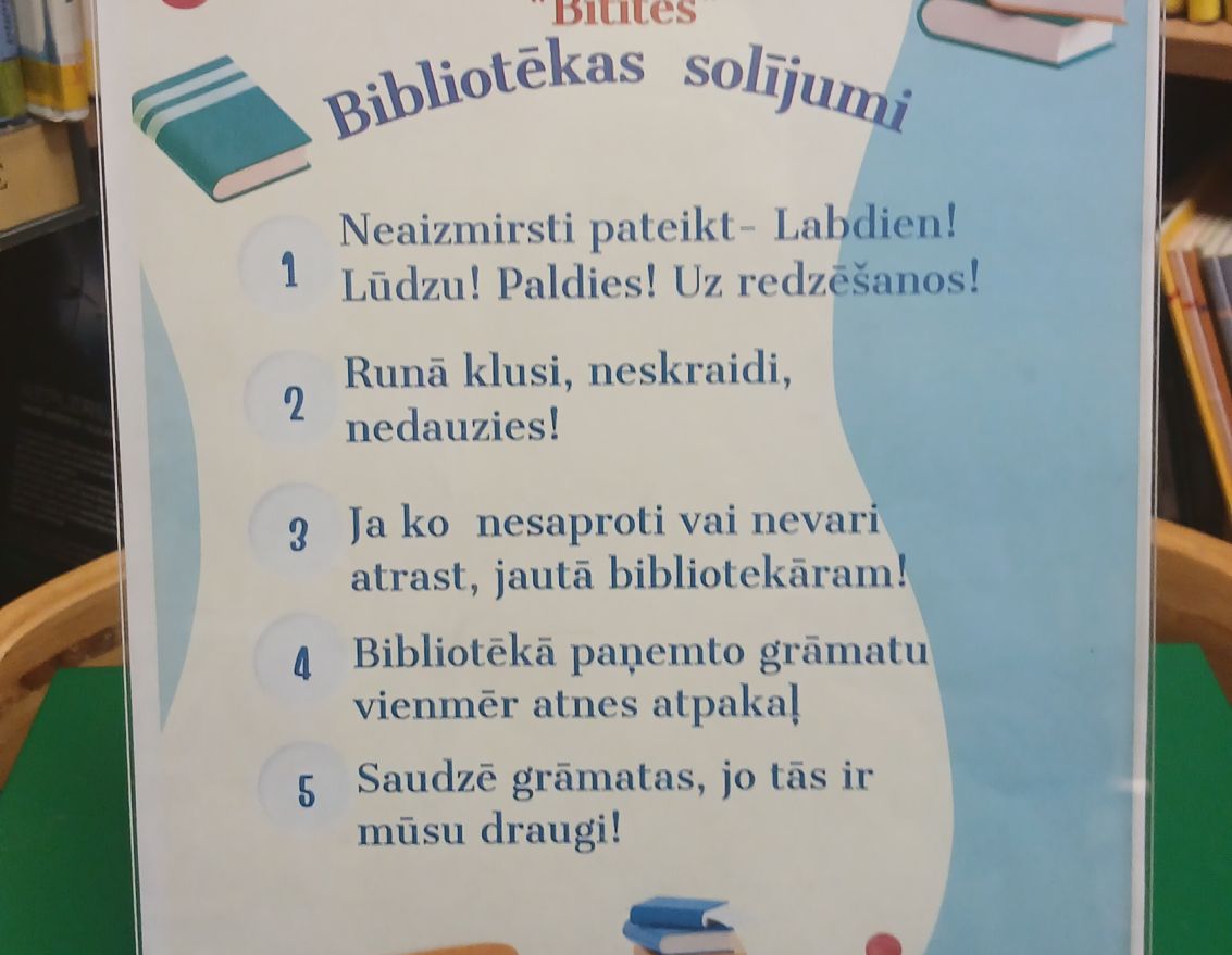 Skaistkalnes PII  bērnu grupiņa "Bitītes" vieso&scaron;anās bibliotēkā