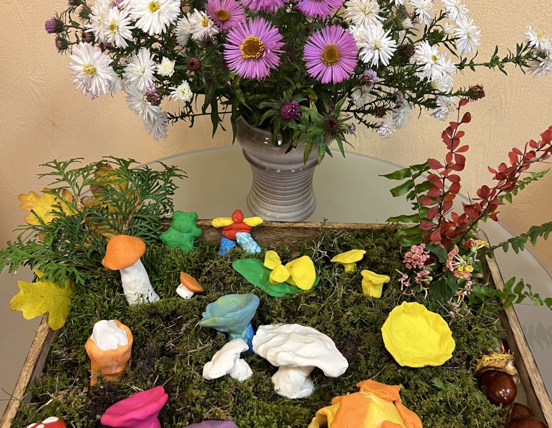 Aizvadīta tik&scaron;anās ar PII "Cielaviņa" grupas "Rūķu skola" bērniem "Ejam sēņot!"