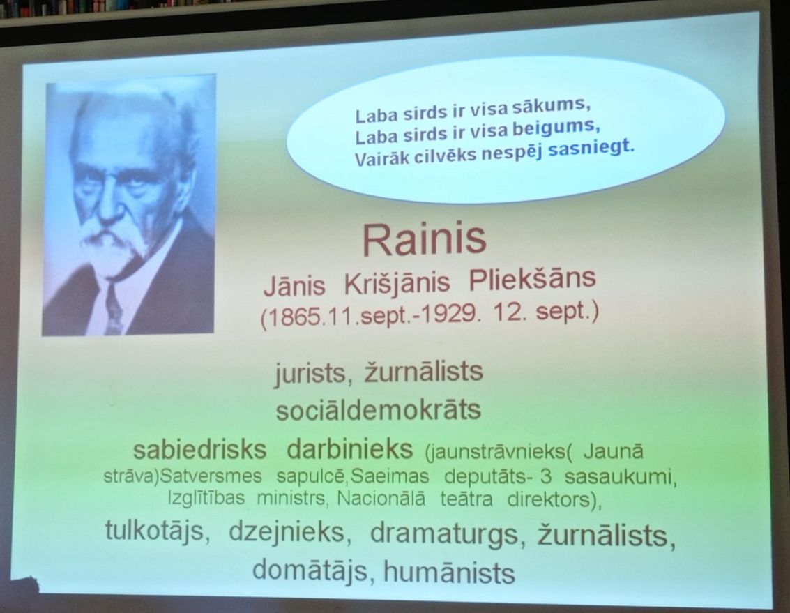 Pēcpusdiena "Rainis kā dzejnieks un filozofs"