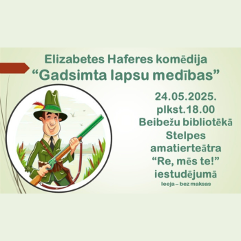 Elizabetes Haferes komēdija "Gadsimta lapsu medības" Beibežu bibliotēkā