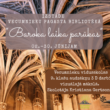 "Baroka laika parūkas" Vecumnieku bibliotēkā