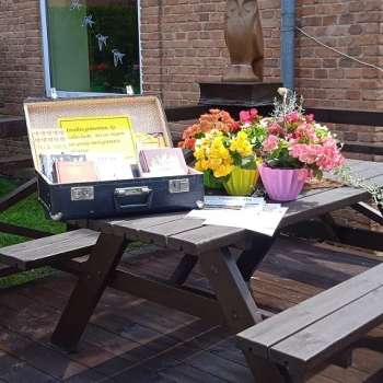 Skaistkalnes pagasta bibliotēkas āra  terases "Pie Gudrās Pūces" pārvērtības