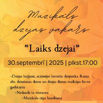 Muzikāls dzejas vakars "Laiks dzejai"