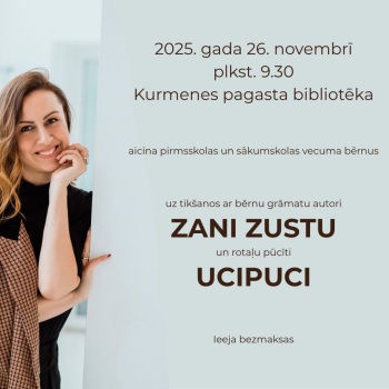 Tik&scaron;anās ar bērnu grāmatu autori Zani Zustu