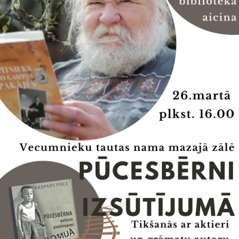 "Pūcesbērni izsūtījumā". Tik&scaron;anās ar aktieri un grāmatu autoru Kasparu Pūci