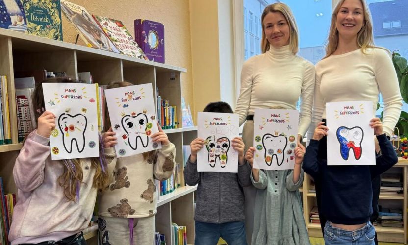 Mazulis bibliotēkā. Zobiņstunda