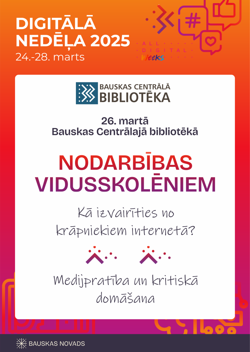 Digitālā nedēļa 2025. Nodarbības vidusskolēniem